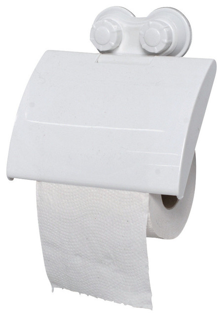Bathroom Toilet Tissue Roll Dispenser With Cover Suction Mounted