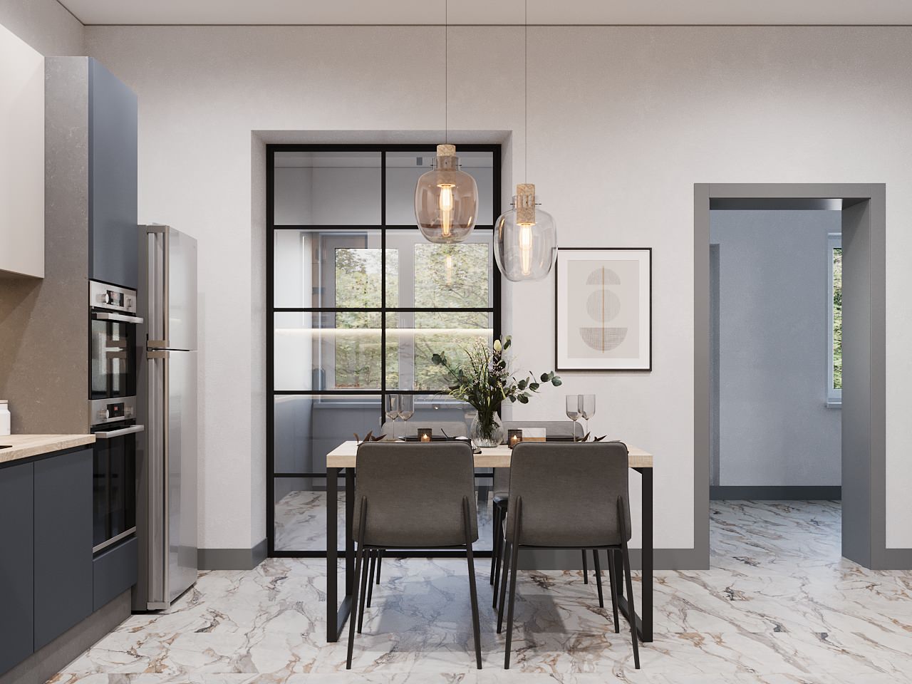 Кухня в московском таунхаусе