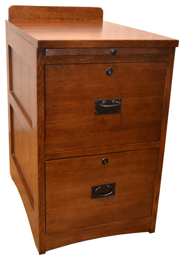 Mission Solid Oak 2 Drawer File Cabinet, Wood File Cabinets 2 Drawer