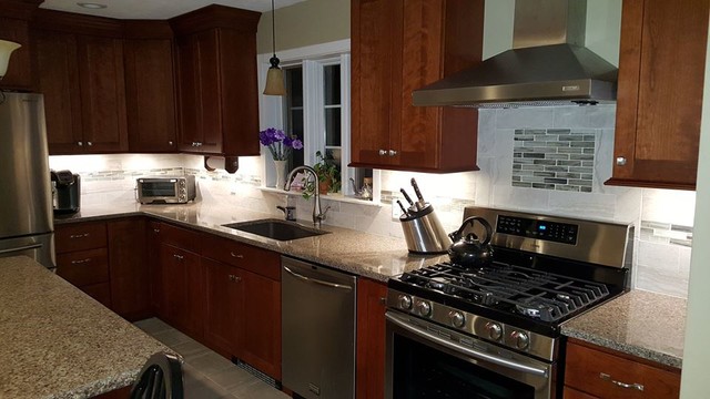 Traditional Cherry Kitchen Transitions with Modern Style transitional-kitchen