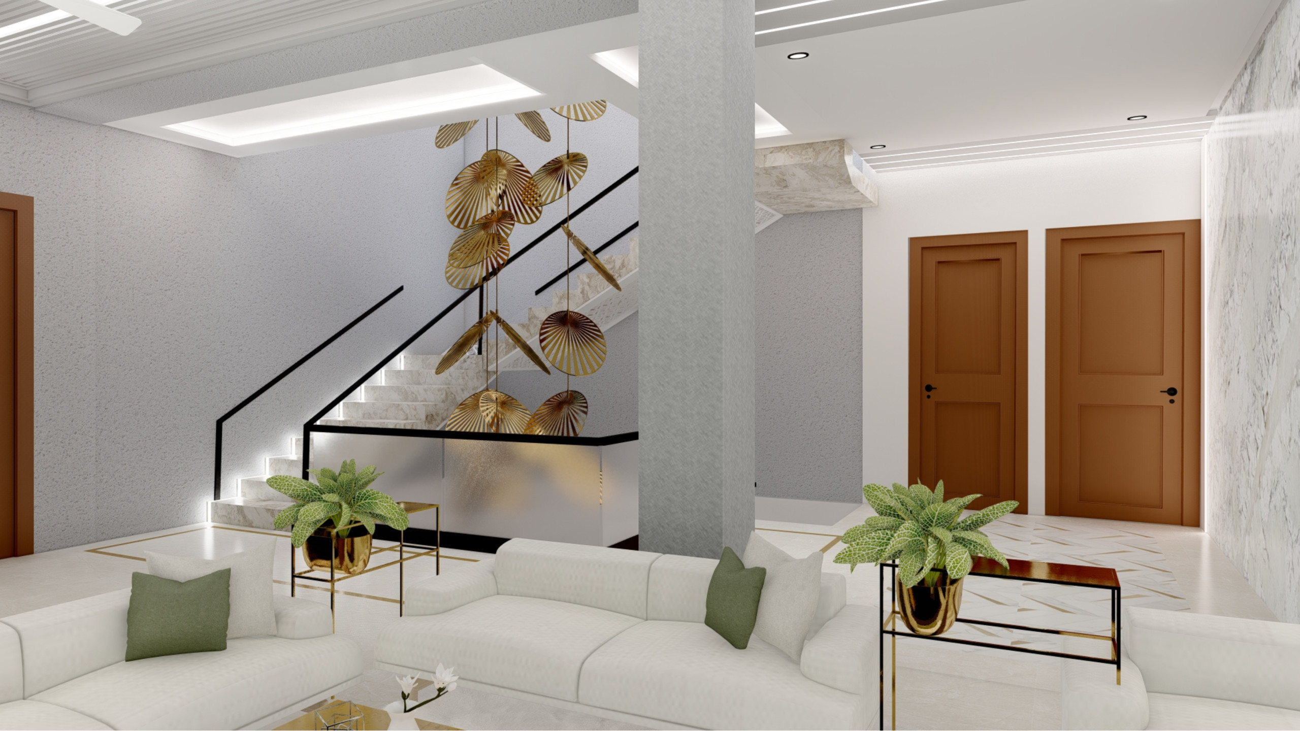 Chic Modern Lounge with Subtle Accents in Godalming