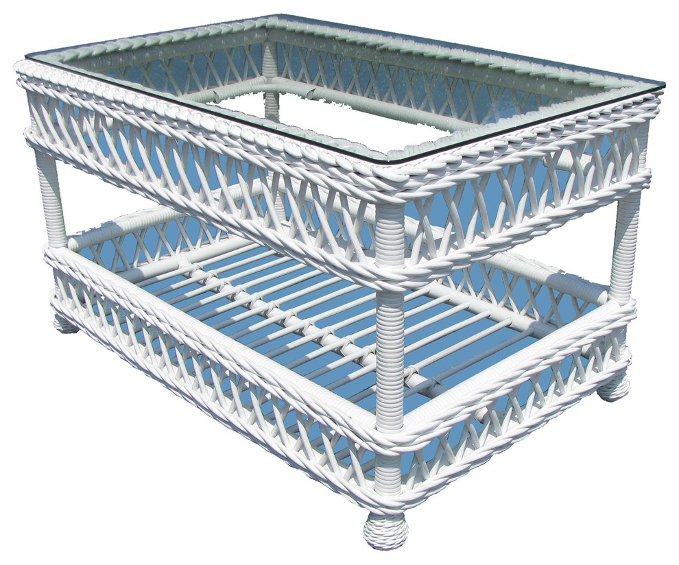 Bar Harbor Coffee Table, White Tropical Coffee Tables by Spice