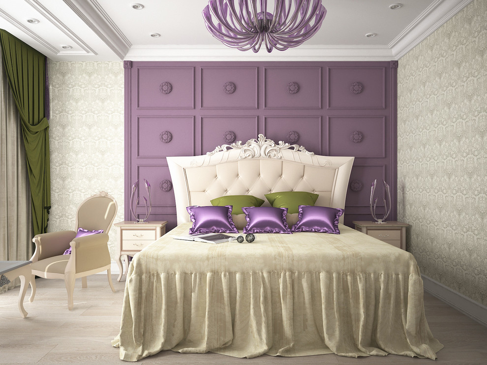 Спальня в оттенках фиолетового