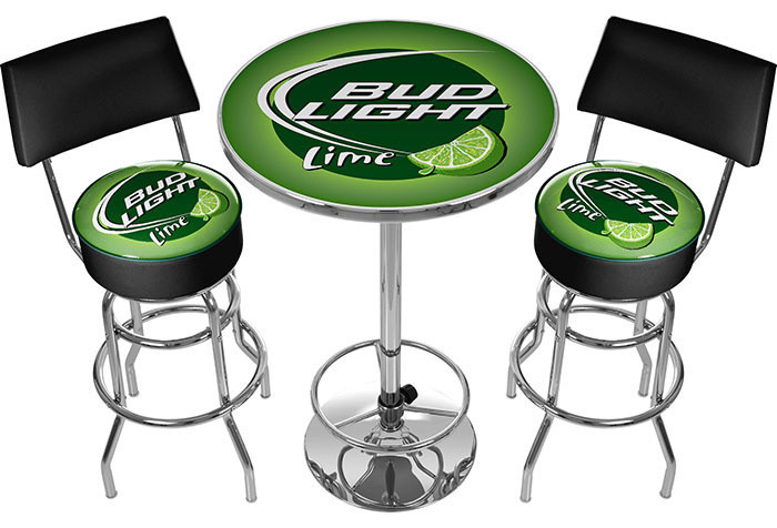 Ultimate Bud Light Lime Gameroom Combo - 2 Stools and Table