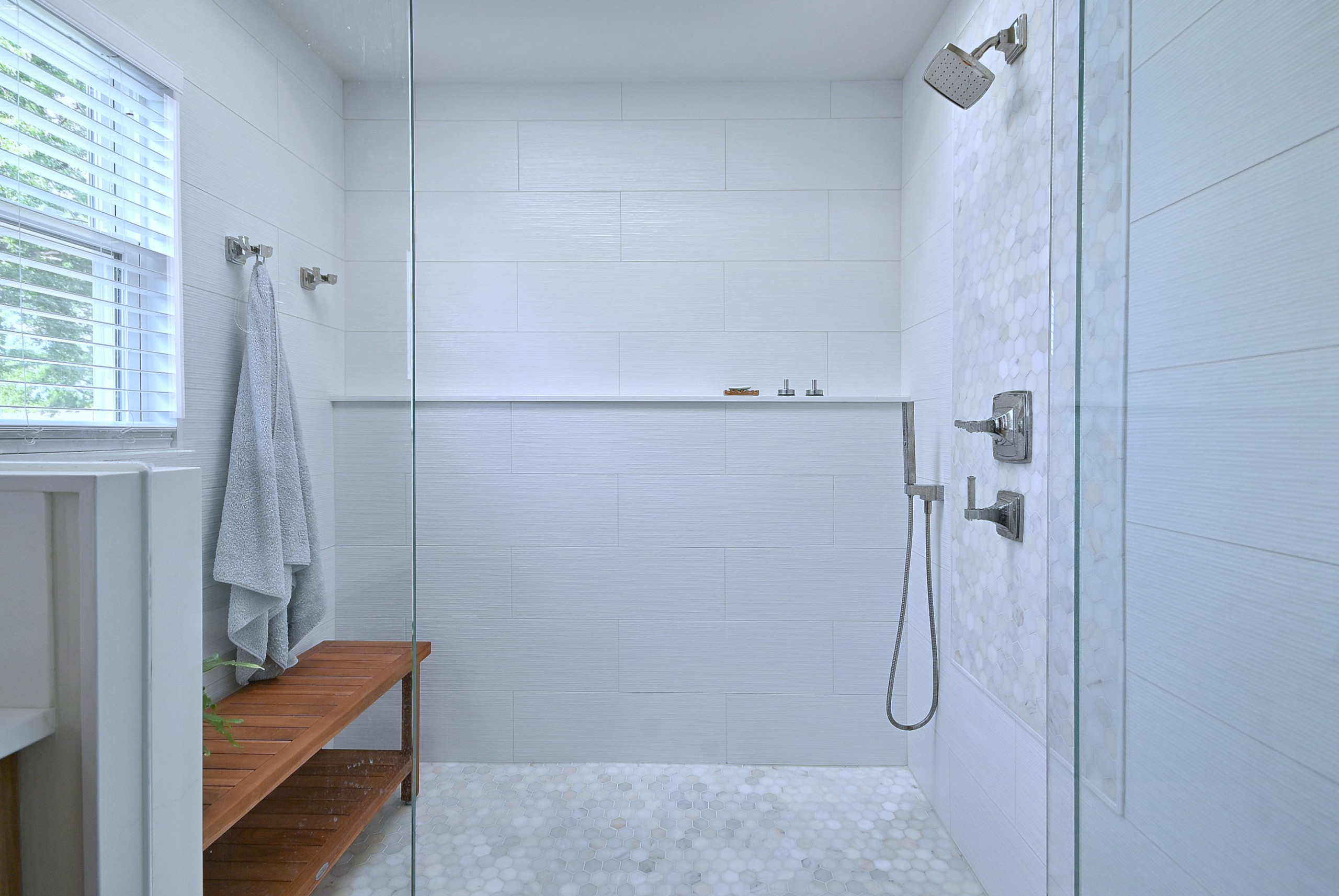 Bright Transitional Bathroom Remodel with Storage