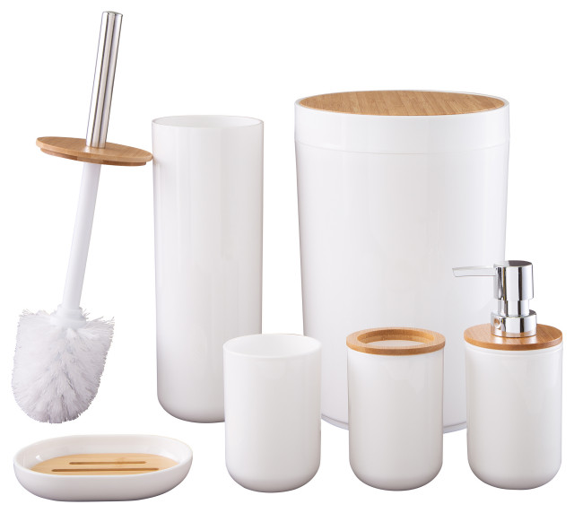 6-Piece Bathroom Accessories Set Complete Set - Scandinavian - Bathroom ...