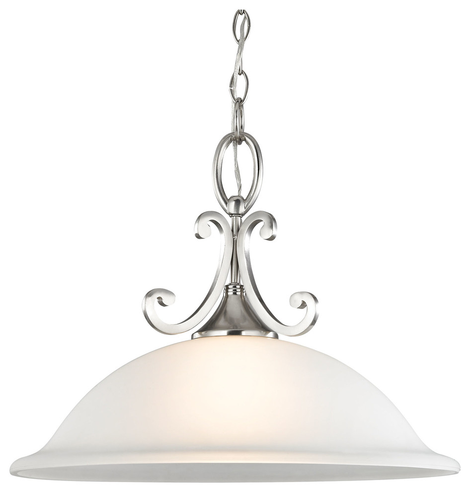 Cornerstone Hamilton 1Light Pendant, Brushed Nickel Traditional