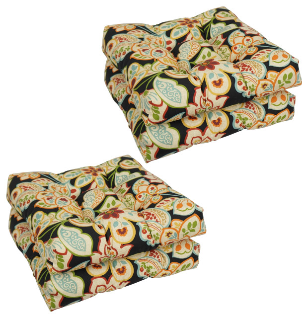 19" Squared Outdoor Tufted Dining Chair Cushions, Set of 4, Mcdorothee