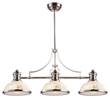 Island Lighting 3-Light 47" With Medium Base, Polished Nickel, Standard