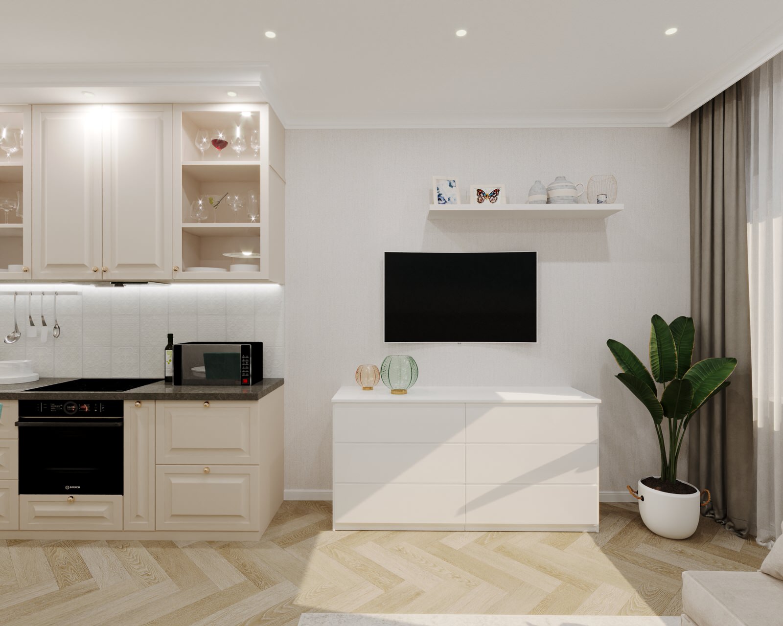 Дизайн проект однокомнатной квартиры в ЖК Кремлевские звезды