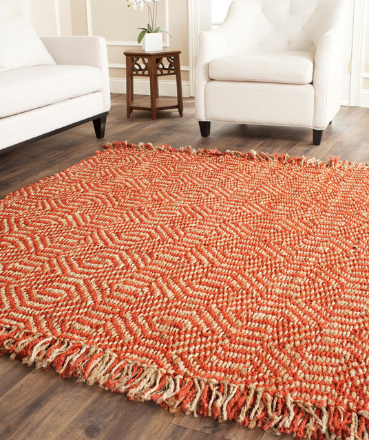Safavieh Natural Fiber Collection NF445 Rug, Rust, 3' X 5'