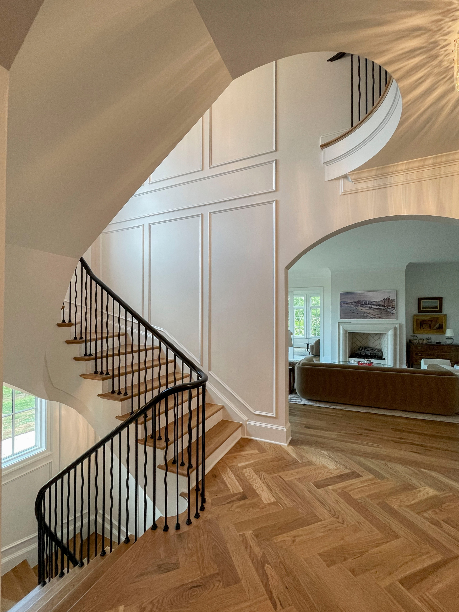 106_Modern Balustrade System Meets Traditional Winding Stairs, Aldie VA  20105