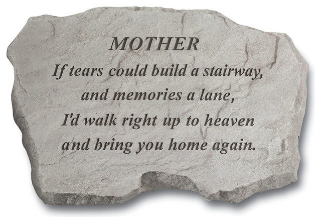 Garden Accent Family Stone, "Mother, If Tears Could Build"