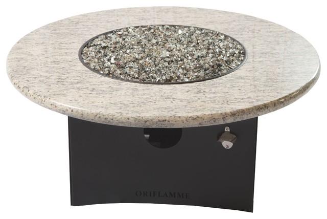Oriflamme Outdoor Fire Pit, Gray Granite Gas Fire Pit ...