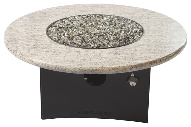 Oriflamme Outdoor Fire Pit Gray Granite Gas Fire Pit Table W