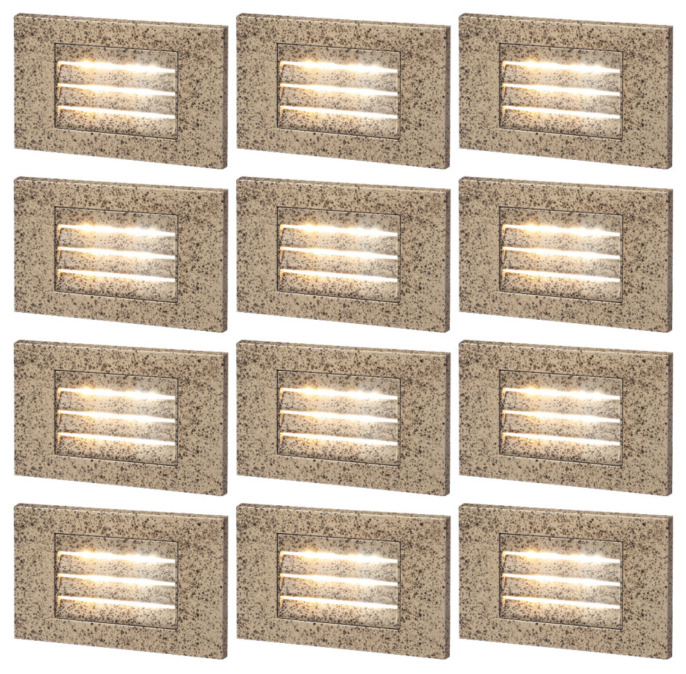 12Pack Dimmable Upgraded 3CCT 120V LED Step Lights, 3000K Warm White