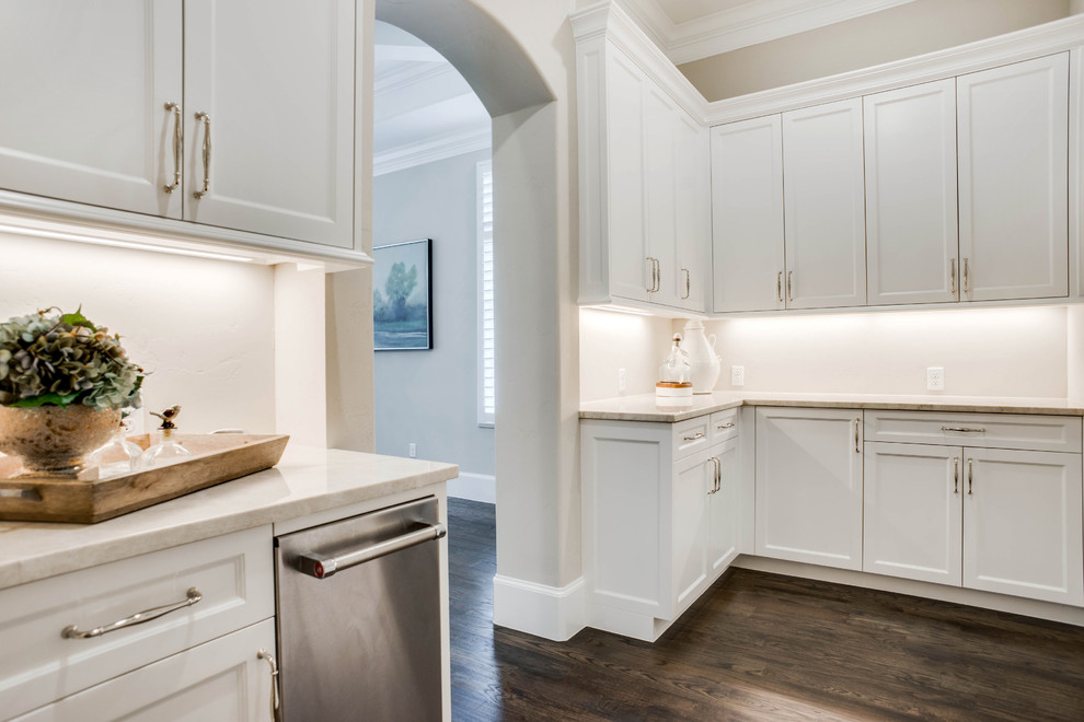 Inspiration for a transitional home bar remodel in Dallas