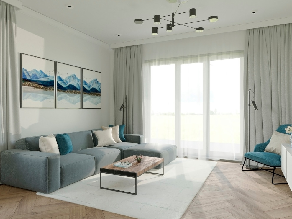 Проект кухни-гостиной в частном доме