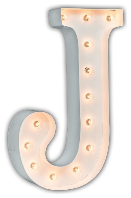 24 Letter J Lighted Marquee Letters White Gloss Contemporary 24 Letter J Lighted Marquee Letters White Gloss Contemporary Novelty Lighting By The Rusty