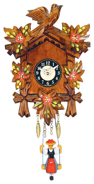 Engstler Battery-Operated Clock- Girl Swinging- Mini Size - Rustic ...