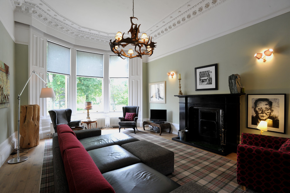 Design ideas for a transitional living room in Glasgow.