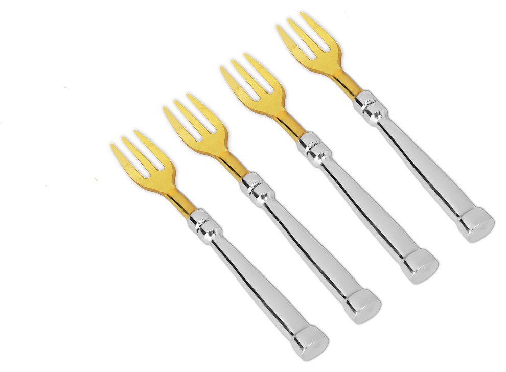 MultiTone Dessert Forks, Set of 4 Contemporary Forks by Classic