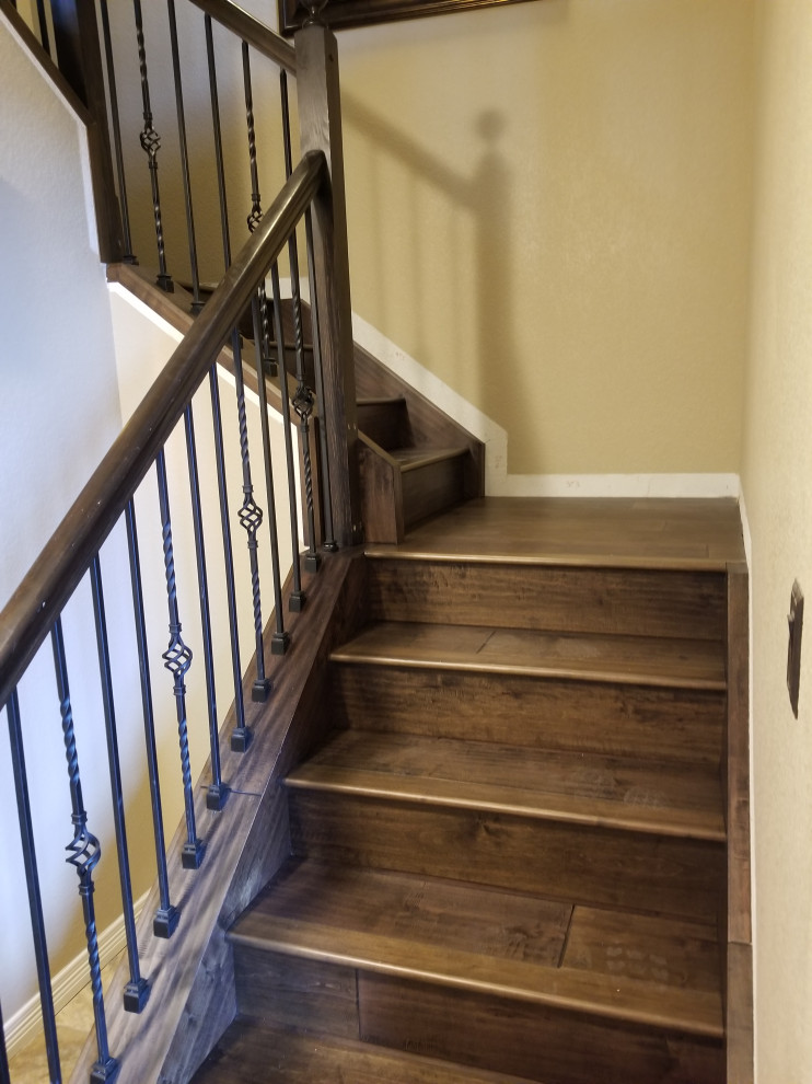 Timeless Elegance: Dark Hardwood Staircase Transformation