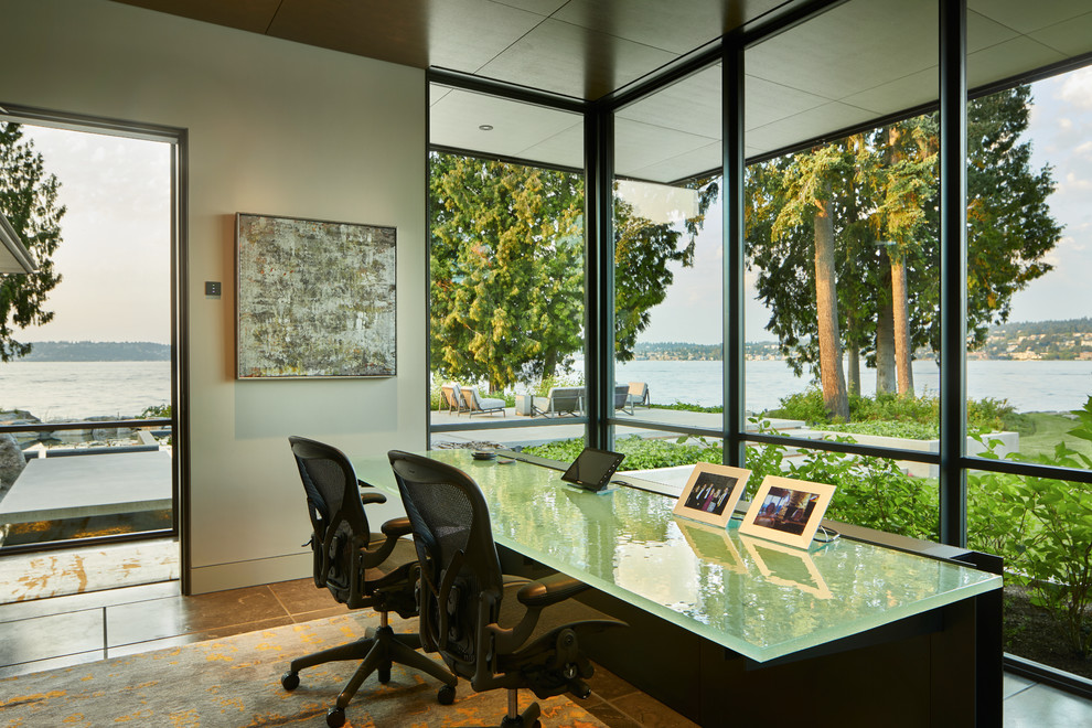 Contemporary home office in Seattle.