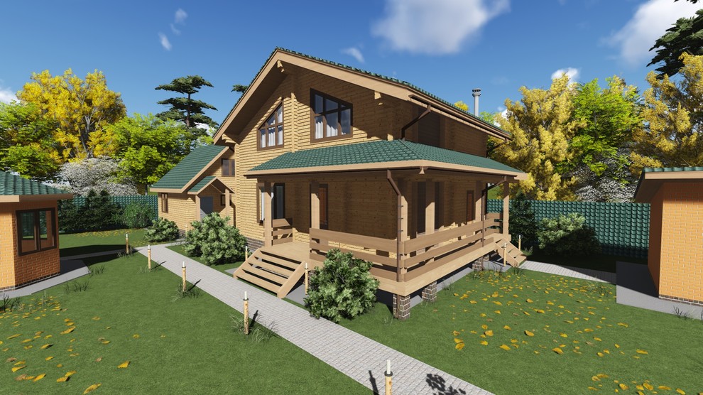 Дом из профилированного бруса 180x142. Общая площадь дома - 170 кв.м