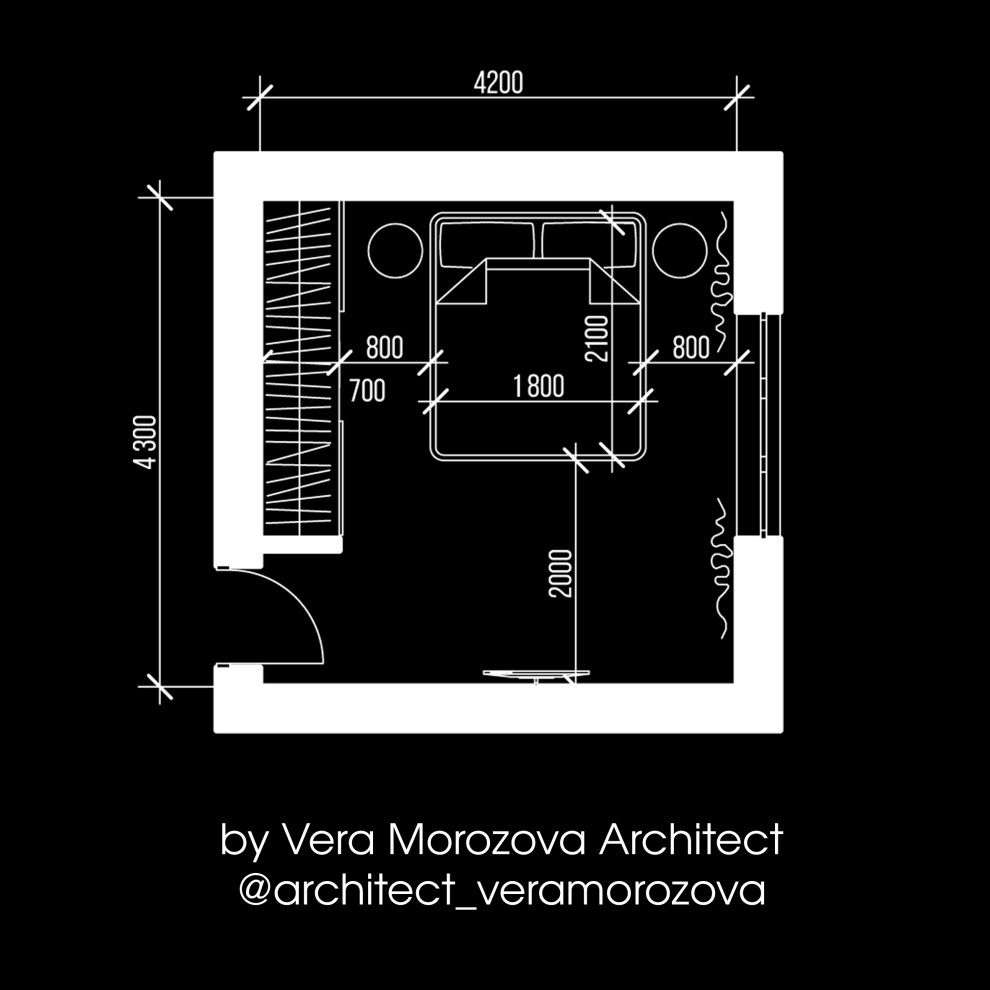 Дизайн-проект спальни в современном стиле