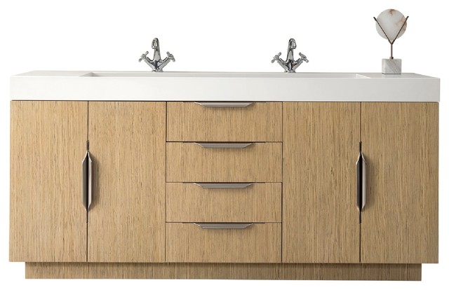 Bainbridge 72 Double Vanity Tribeca Oak Base Cabinet Only