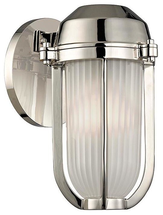Pompey 1 Light Wall Sconce, Polished Nickel Finish