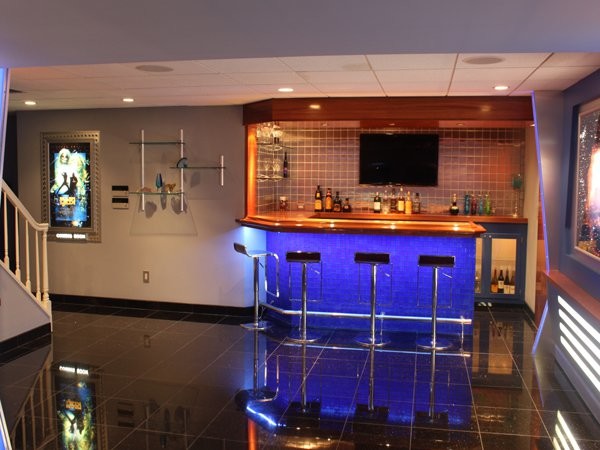 Basement Home Theater, Bar, and Concession - Modern - New York - by ...