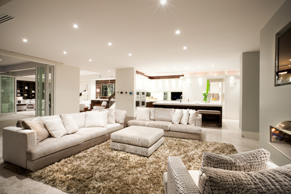 Photo of a contemporary living room in Gold Coast - Tweed.