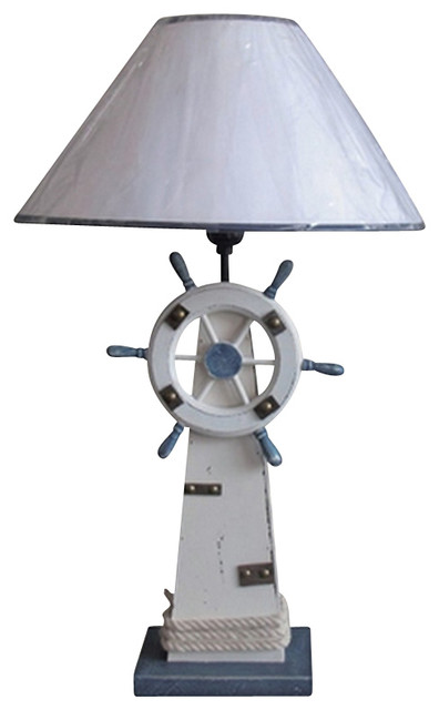 Lighthouse And Ship Wheel Table Lamp, Lighthouse Style Table Lampshade