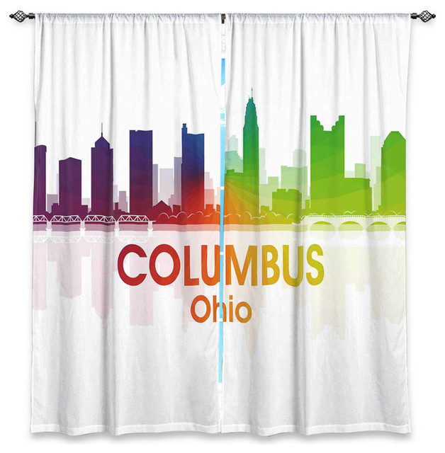 City I Columbus Ohio Window Curtains