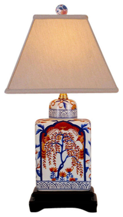 Porcelain Imari Pattern Tea Caddy Table Lamp 18"
