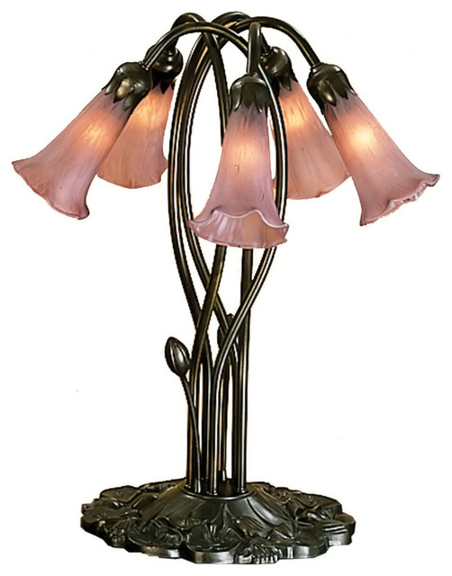 Meyda Tiffany 15127 Stained Glass / Tiffany Table Lamp - Cranberry