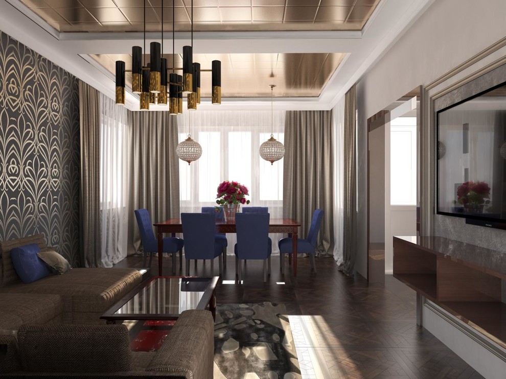 Современный стиль. Трехкомнатная квартира на юге Москвы.