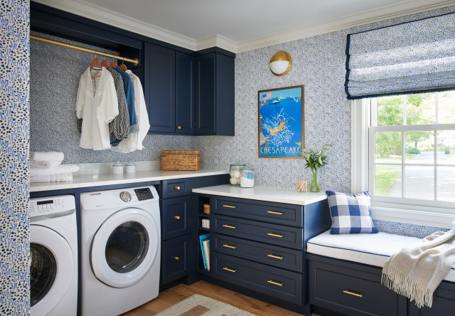 Space Saving Racks Adding Eco Accents to Laundry Room Design