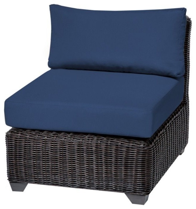 Bowery Hill Armless Patio Chair in Navy