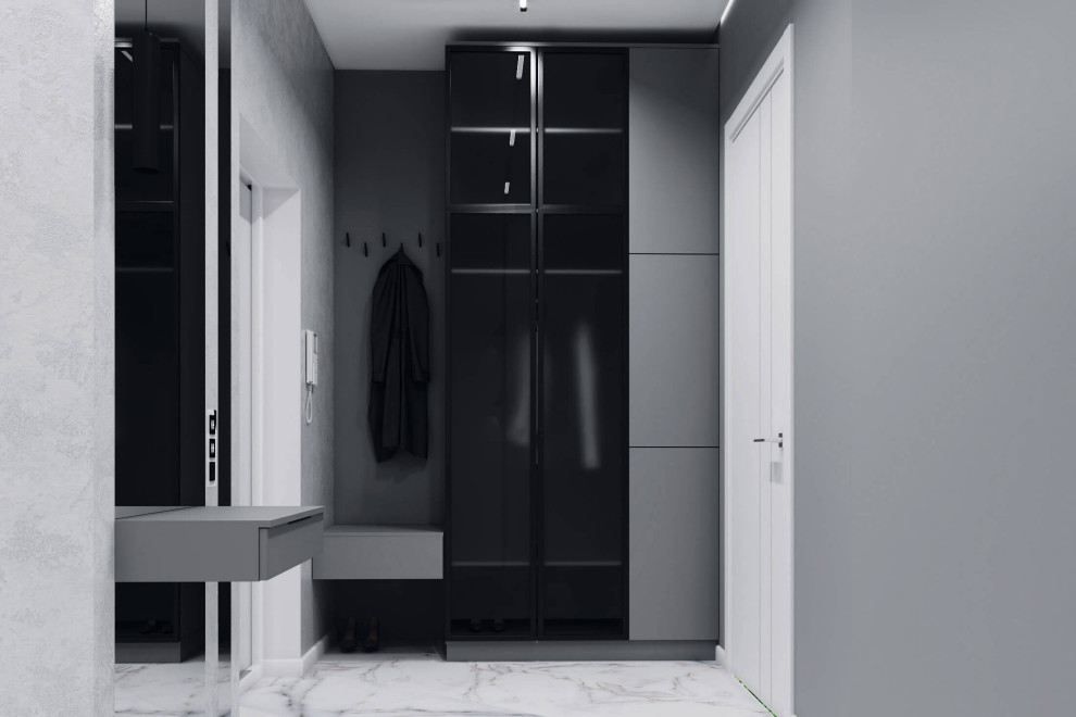 Современный дизайн в серых тонах, ЖК Панорама