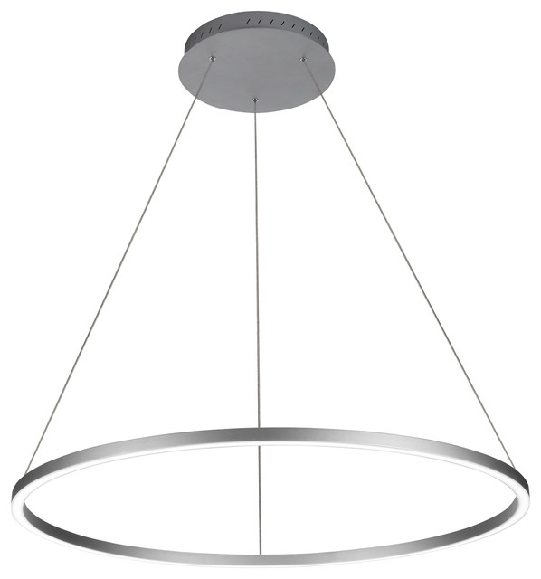 39 Tania Led Circular Chandelier Adjustable Suspension Fixture Silver Modern Chandeliers By Buildcom