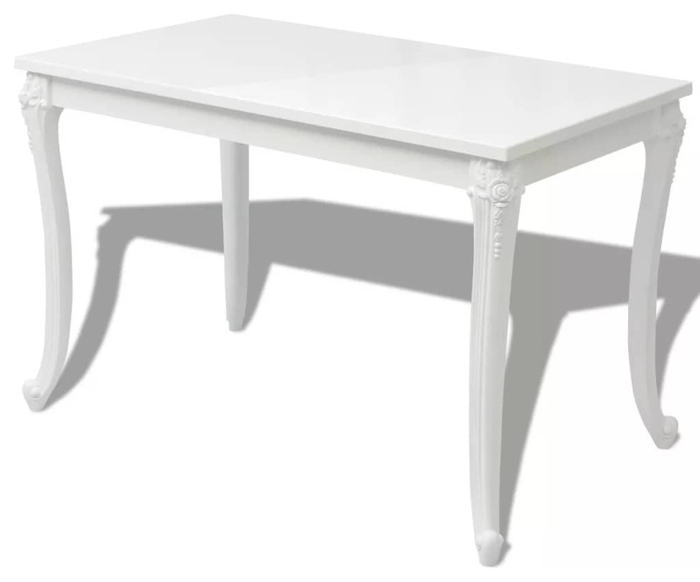 vidaXL High Gloss Dining Table Kitchen Table Dining Room Table High Gloss White