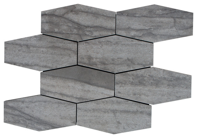 Evolution Dark Gray 15 X10 Hexagon Mosaic Traditional Wall And Evolution Dark Gray 15 X10 Hexagon Mosaic