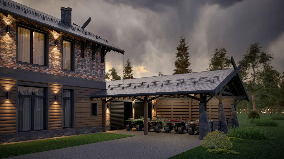 Дом с парилкой в стиле Шале