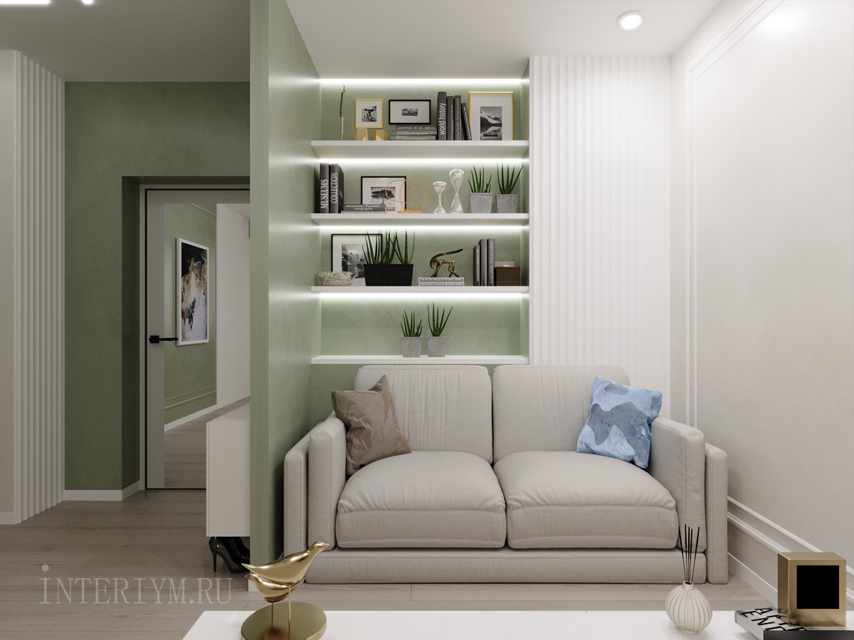 Дизайн кухни-гостиной-коридора в 2х-комнатной квартире