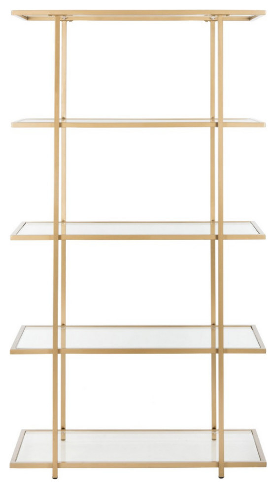 Halo 5 Tier Etagere/ Bookcase Gold/ Clear