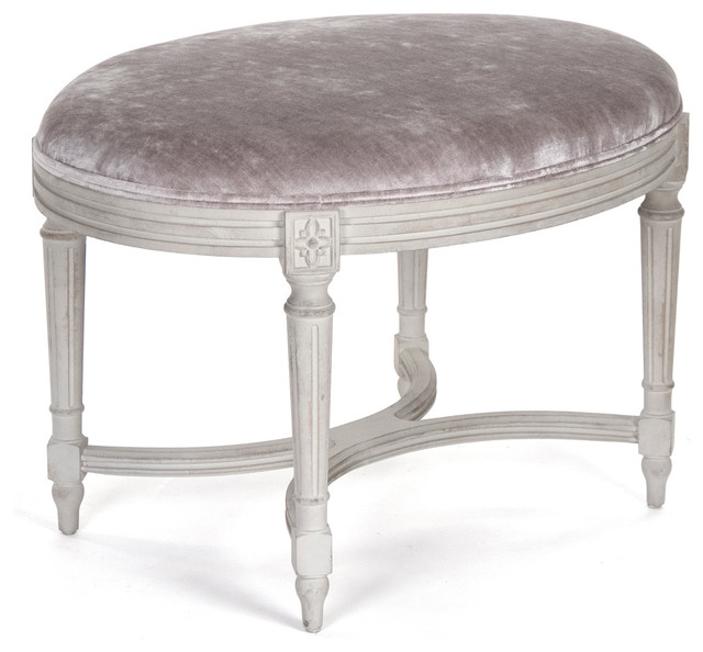 Katherine French Boudoir Style Gray Silver Velvet Vanity Stool ... Katherine French Boudoir Style Gray Silver Velvet Vanity Stool ...