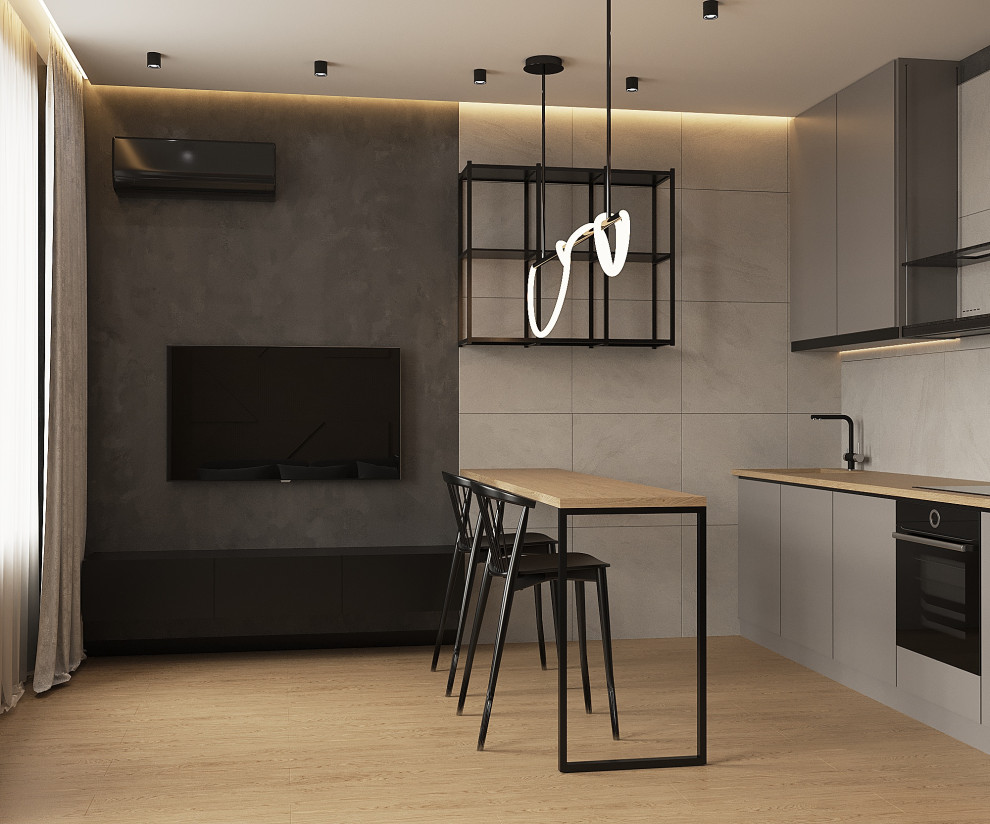 Проект интерьера квартиры 27 м2 в ЖК "Огни"